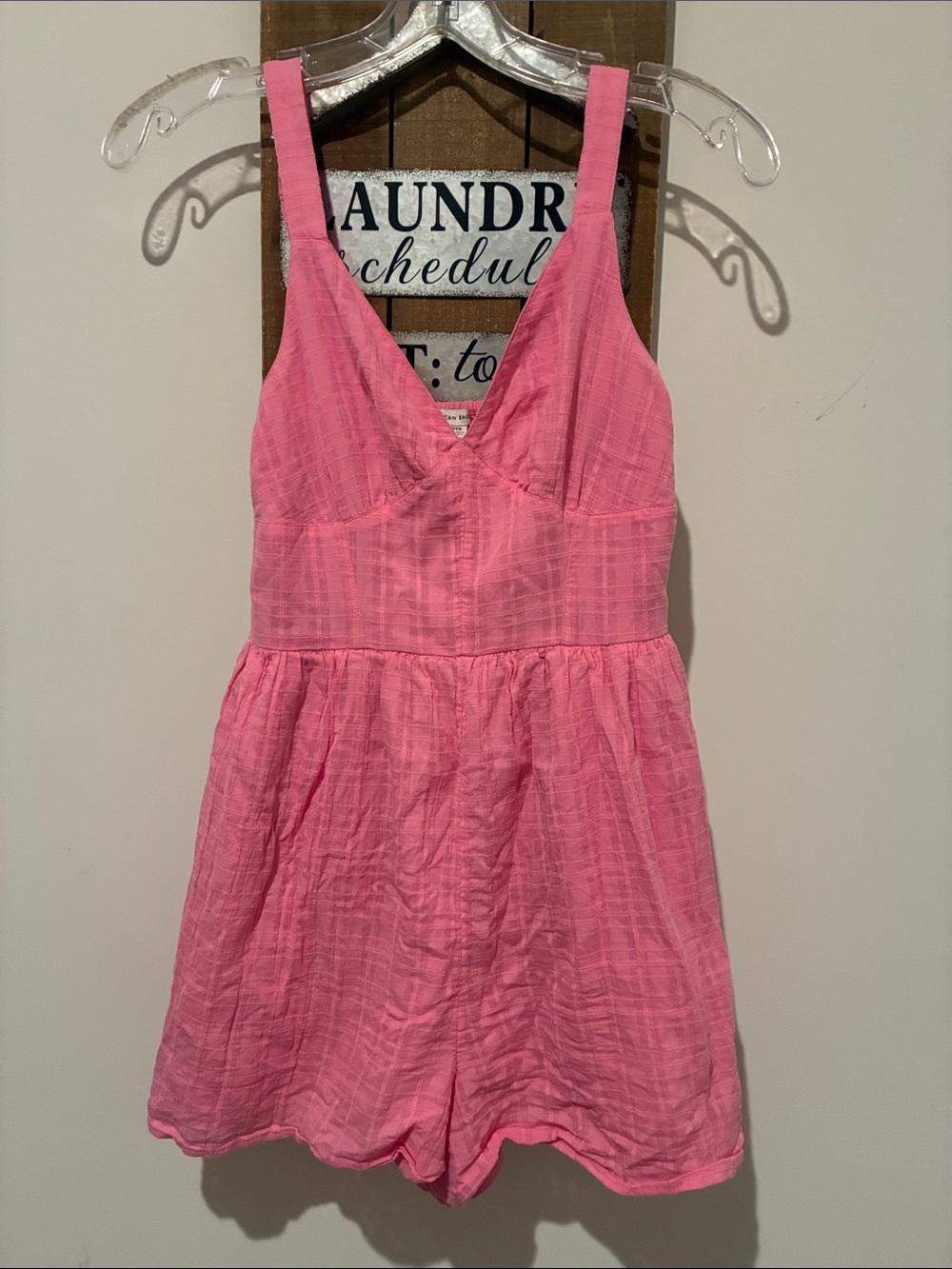 American Eagle Outfitters Pink Sleeveless V-Neck Romper